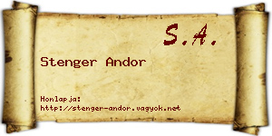 Stenger Andor névjegykártya