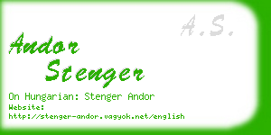 andor stenger business card